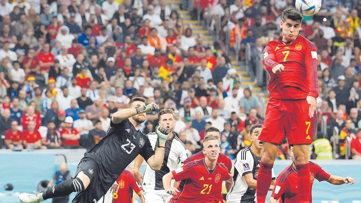 Partido entre España y Alemania en la fase de grupos del Mundial de Qatar.