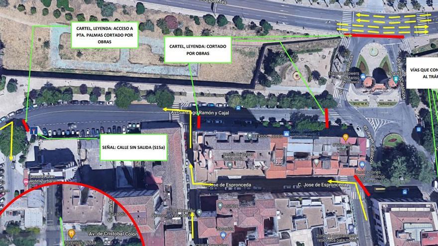 El entorno de la Puerta de Palmas de Badajoz sufrirá nuevos cortes de circulación