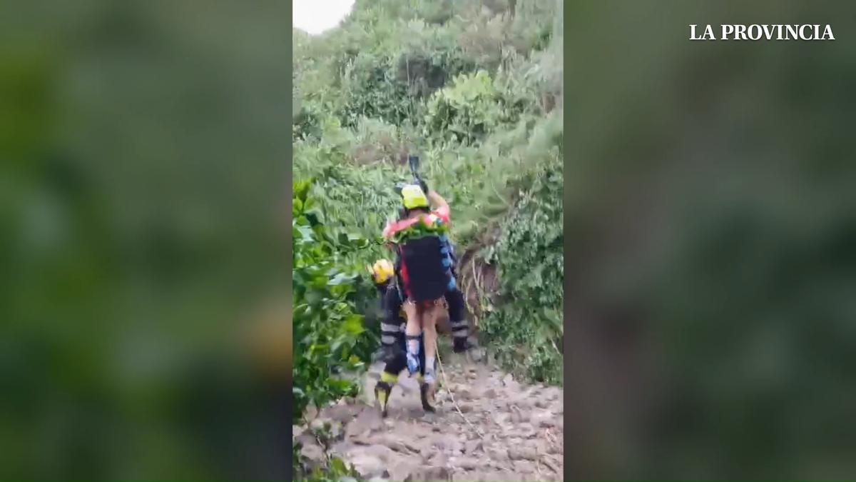 Rescate de senderistas en helicóptero en Gran Canaria