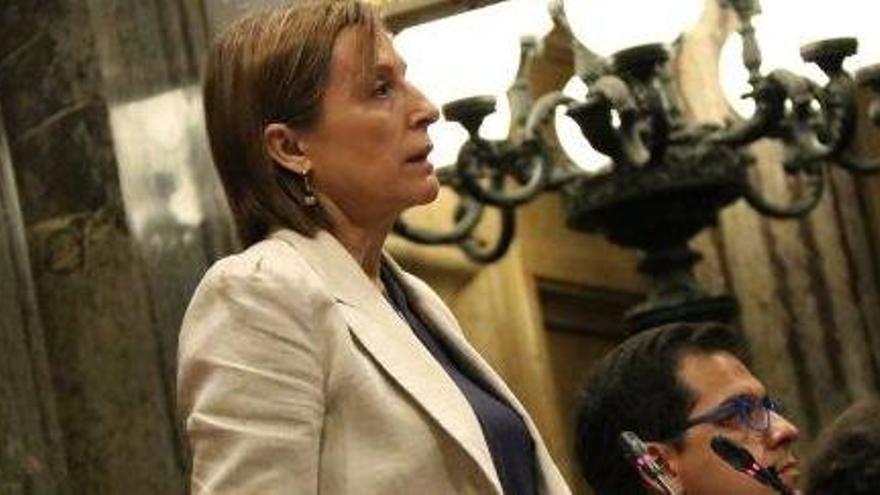 Forcadell llegint la declaració institucional el 25 d&#039;agost