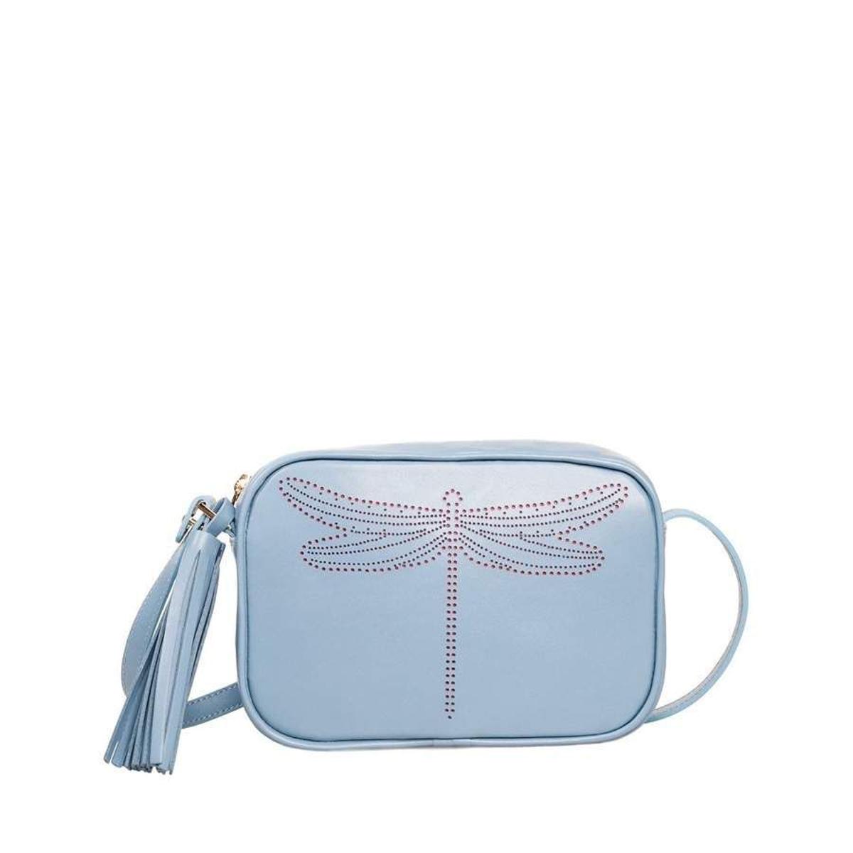 Bolso azul con libélula troquelada de Möhel (129 €)