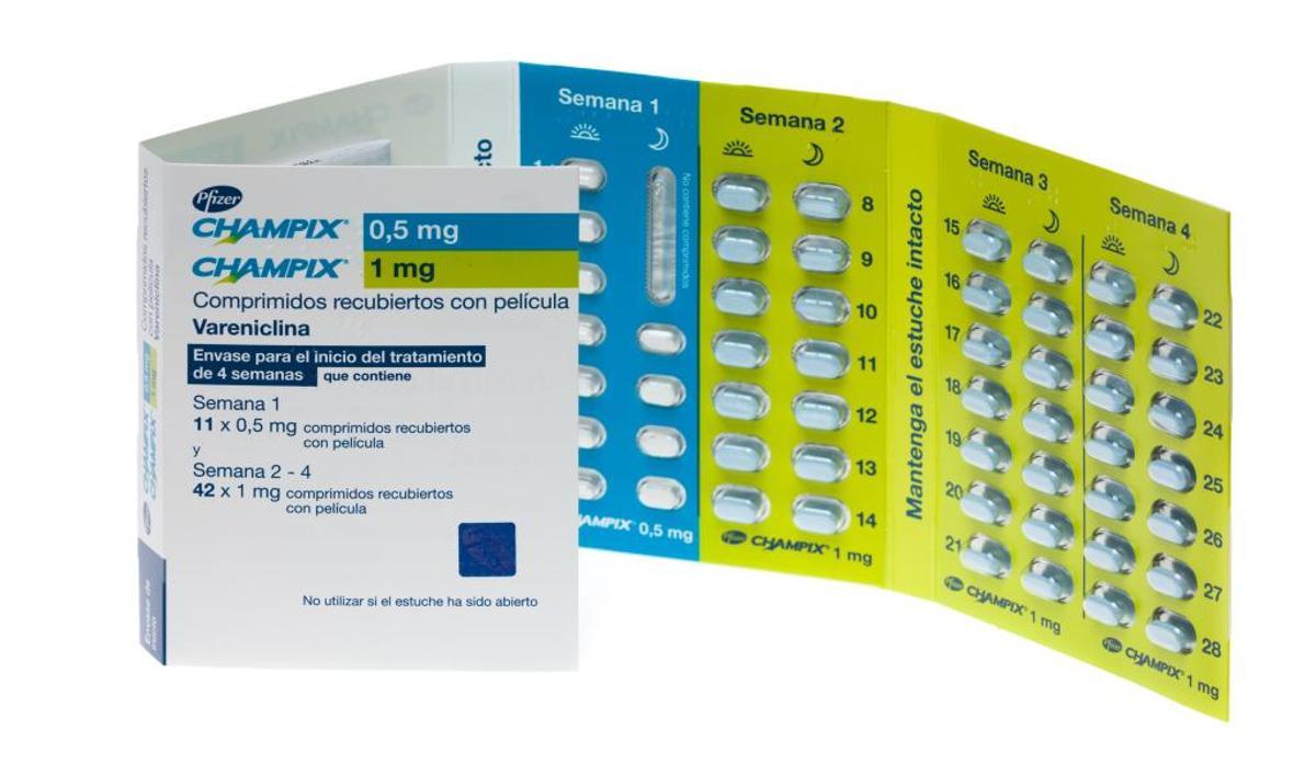 Una caja de comprimidos de Champix.