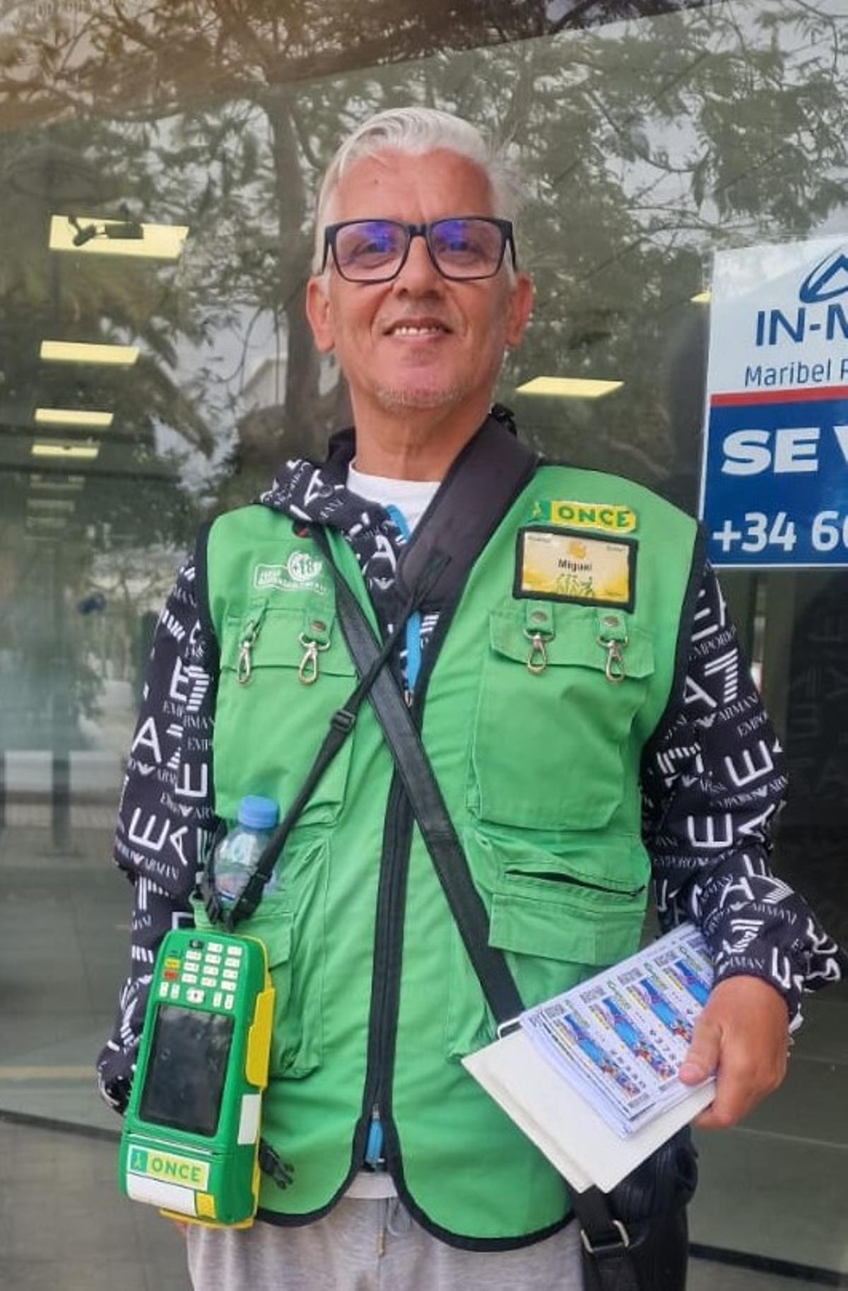 El vendedor de la ONCE Miguel Ángel Rivero Santana.