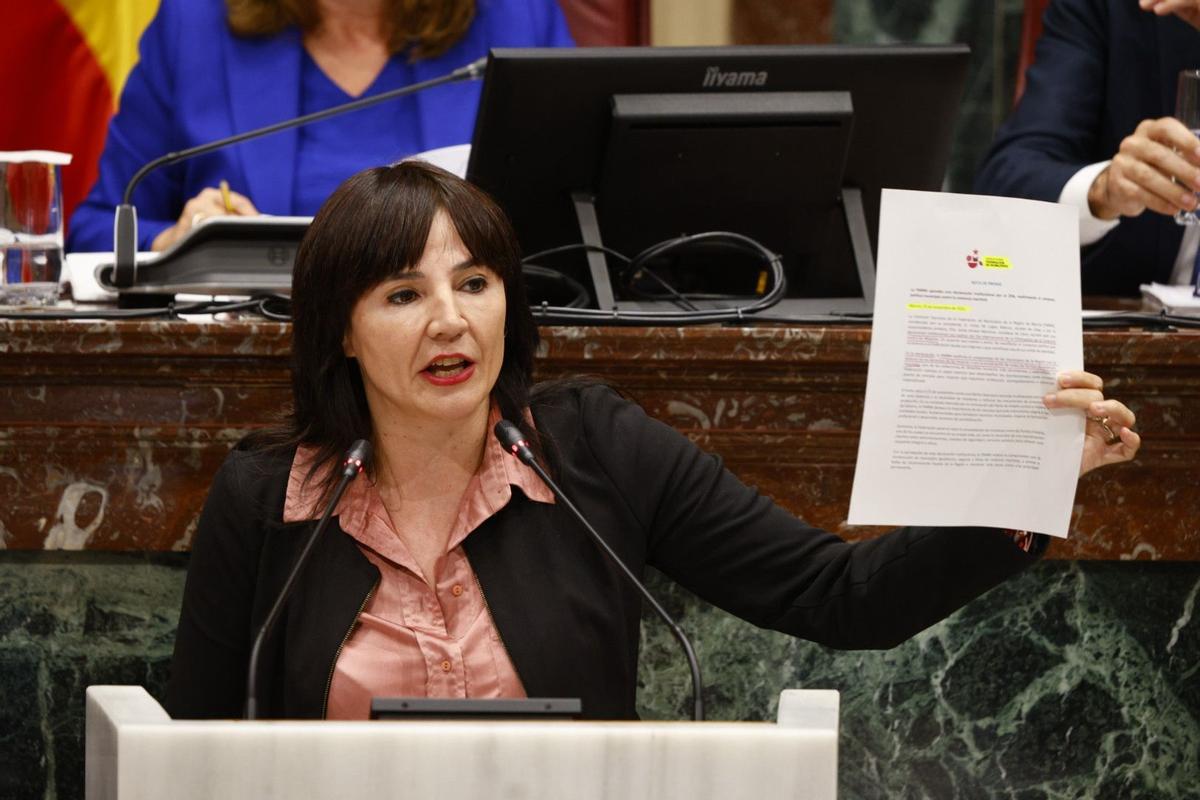 Marisol Sánchez, diputada socialista en la Asamblea Regional, retiró su moción del 25N.