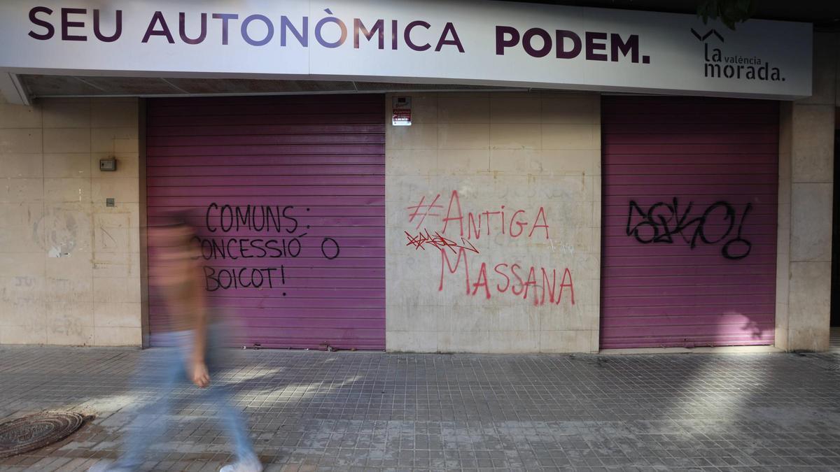 Una fotografía reciente de la sede autonómica de Podem en València