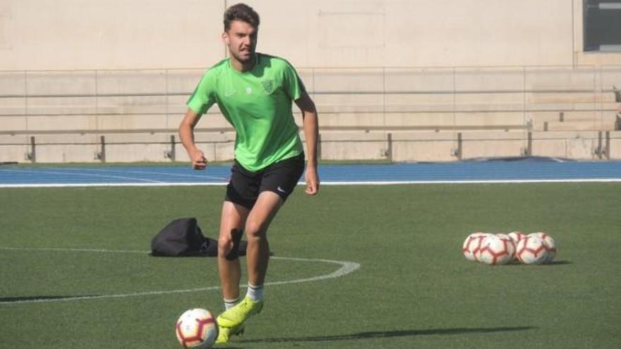 Andoni López, durante un entrenamiento de la temporada pasada