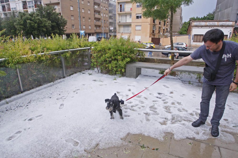 Tromba d'aigua a la ciutat de Girona