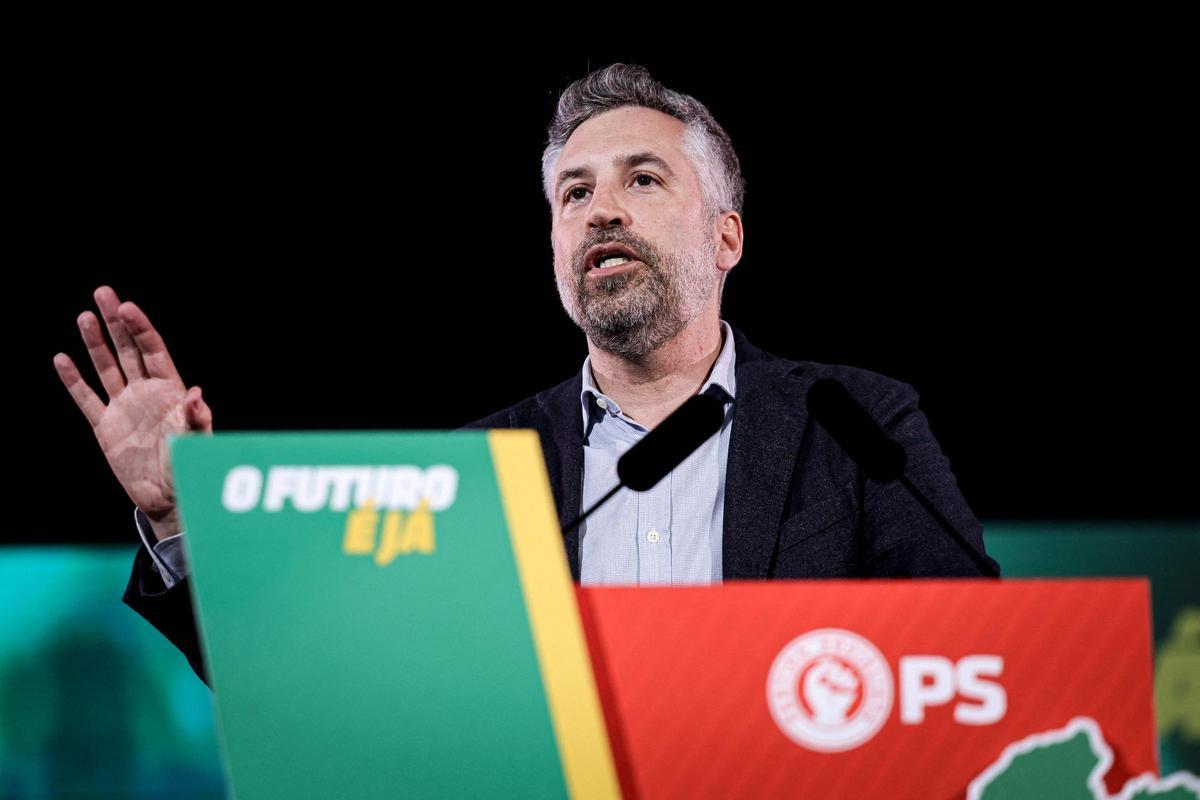 Pedro Nuno Santos en un mítin en Lisboa.