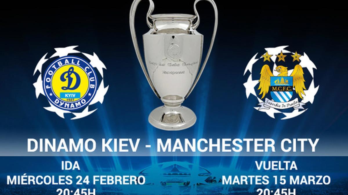 Dinamo Kiev - Manchester City, enfrentamiento en octavos de Champions League