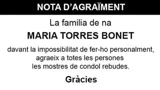 Nota María Torres Bonet