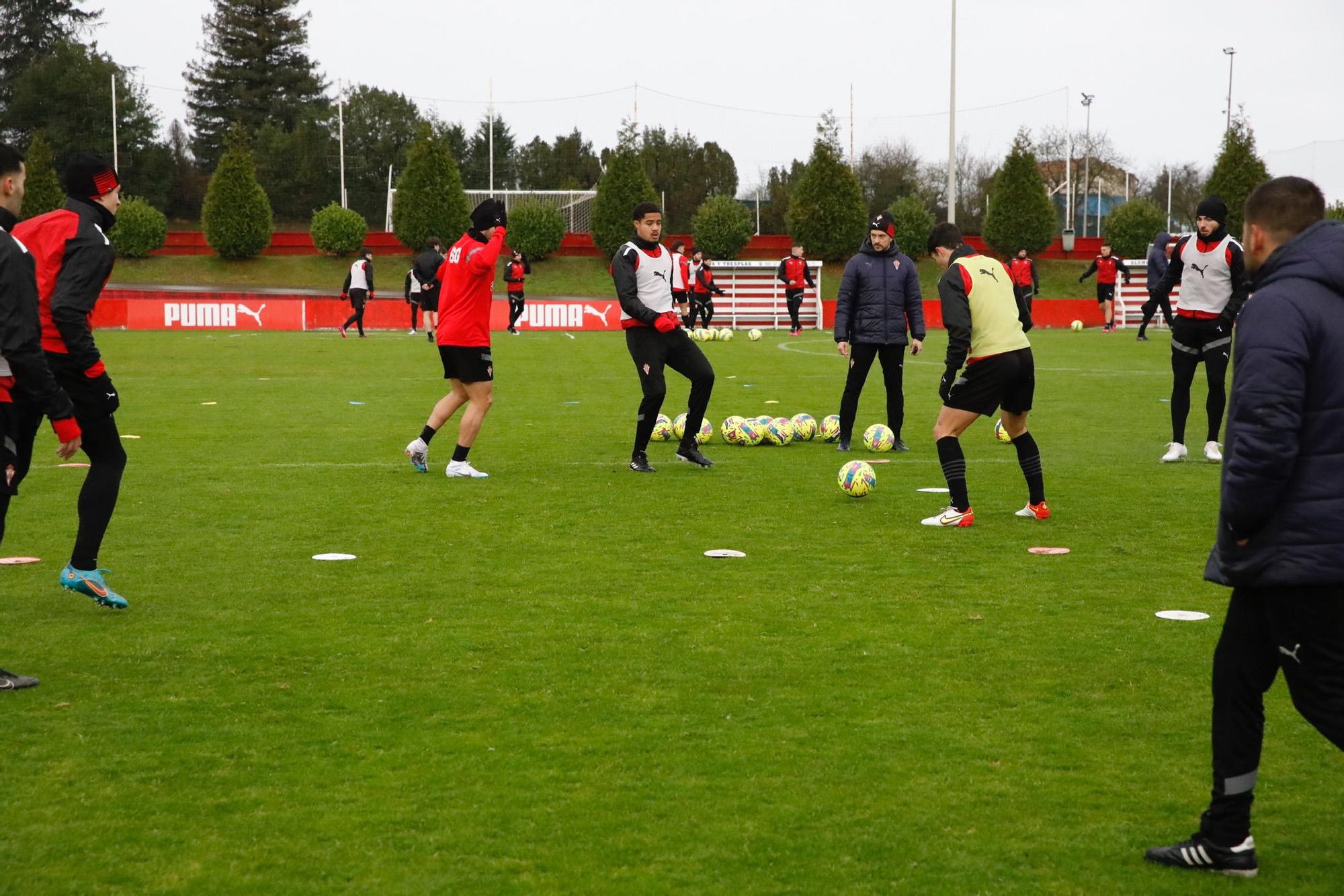 En imágenes: Entrenamiento del Sporting en Mareo