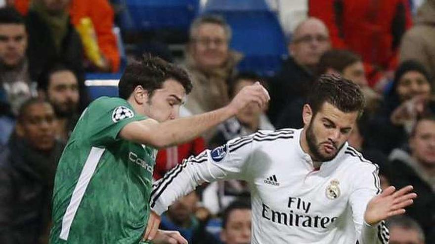 Dani Abalo, junto Nacho, en el duelo de Champions ante el Madrid.