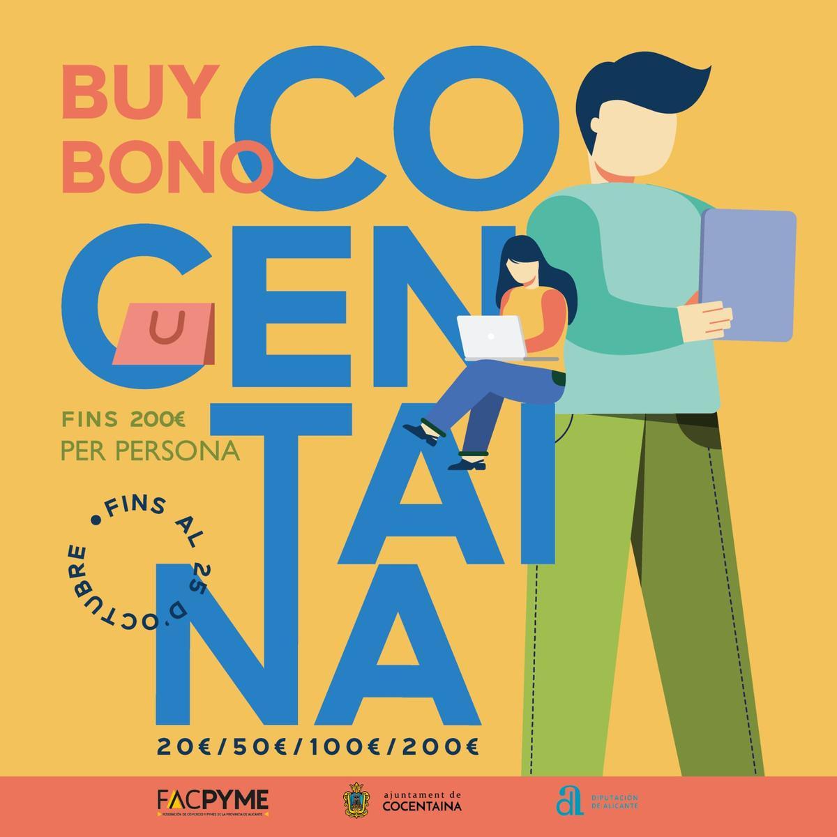 Cartel de la campaña bono consumo en Cocentaina.