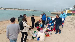 Inmigrantes en la costa de Cádiz.