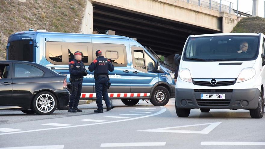 Control antirobatoris a l&#039;accés sud de Manresa, en una imatge d&#039;arxiu