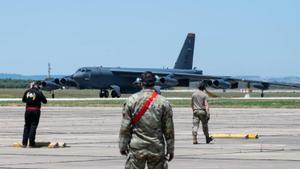Llegada de un bombardero B-52 a la base de Morón el pasado 20 de mayo.