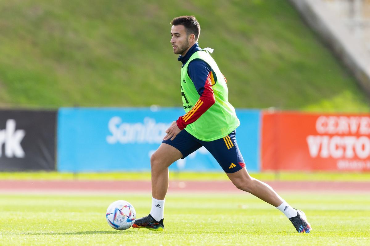 Eric, en un entrenamiento de la selección