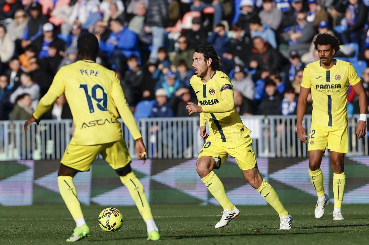 Dani Parejo el último partido de Liga que fue titular con el Villarreal, en la derrota en Getafe por 2-1 el pasado 14 de febrero.