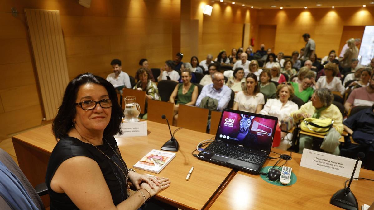 La psicóloga, poco antes de la conferencia.