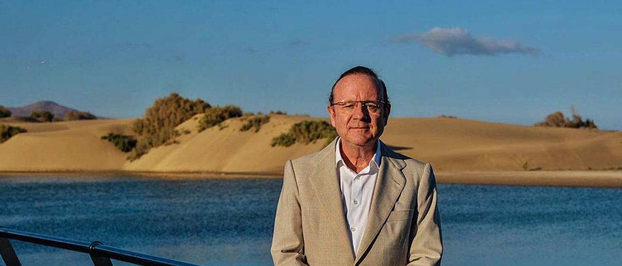 Alejandro del Castillo, en la charca de Maspalomas. José Carlos Guerra