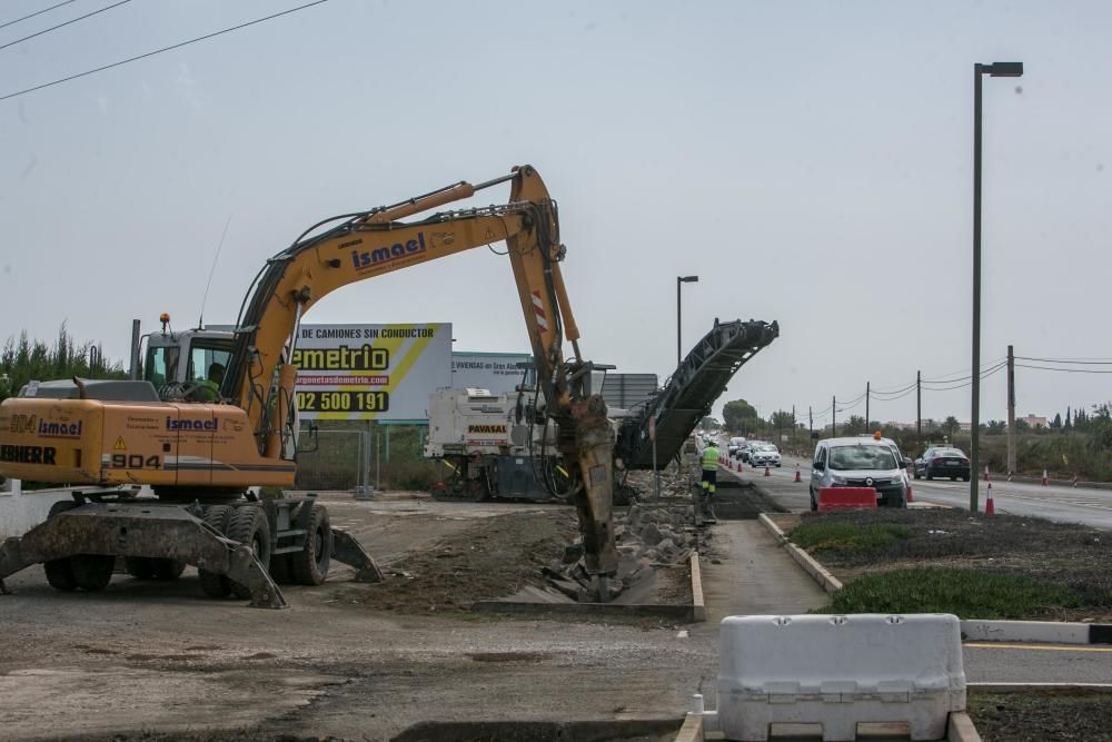 Las obras de la carretera de Santa Pola, en imágen