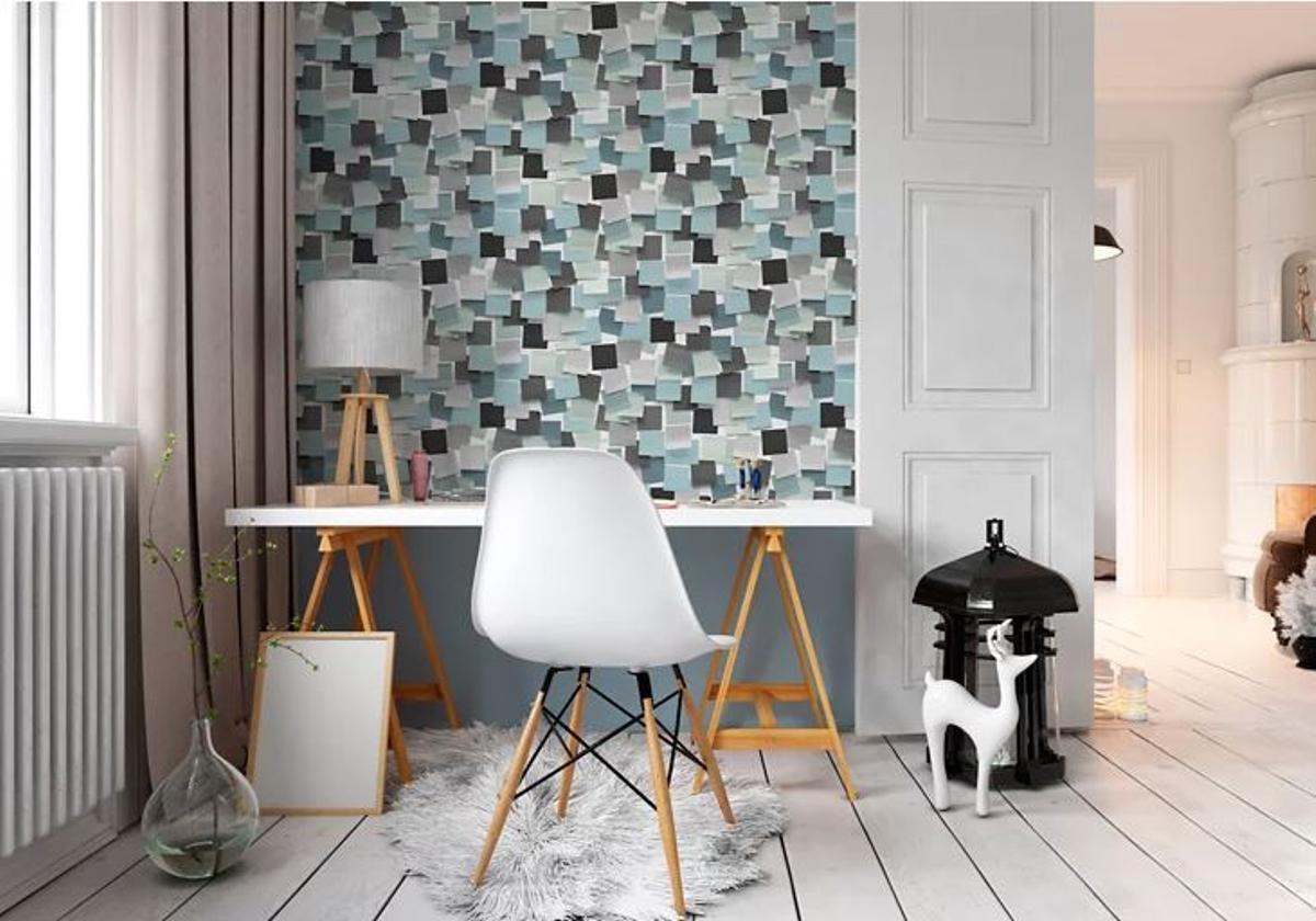 Papel pintado Leroy Merlín | Coloca cientos de post-its en tu pared con este papel pintado