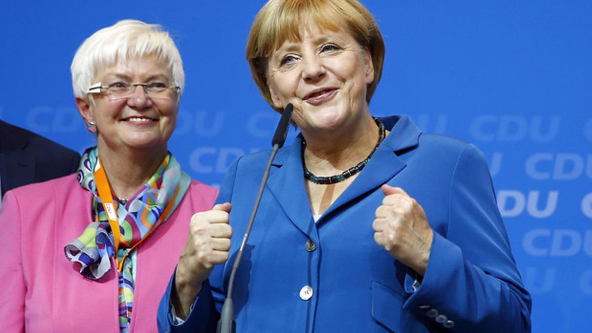 Merkel agradece el apoyo y la confianza depositada en la CDU, este domingo en Berlín.