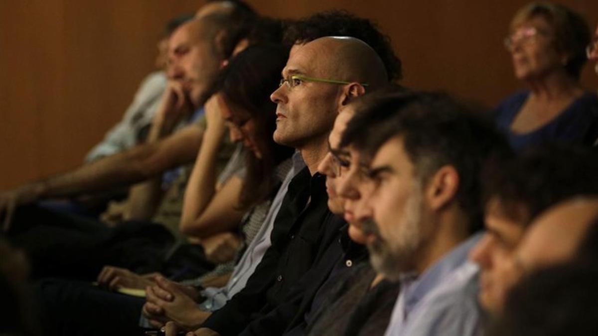 Raül Romeva, este jueves, en la conferencia política de la CUP.