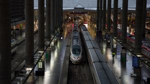 10/12/2023 Trenes en la estación de Puerta de Atocha-Almudena Grandes, a 10 de diciembre de 2023, en Madrid (España). El operativo especial de tráfico comenzó el pasado martes, 5 de diciembre, a las 15.00 horas y culmina la medianoche de hoy, 10 de diciembre. Renfe ha ofrecido más de 2,8 millones de plazas en trenes AVE, Avlo, Alvia, Euromed, Intercity, Avant y Regionales para el puente de la Constitución, ante la creciente demanda de viajeros en estos días. El refuerzo de la oferta ha sido más intenso en aquellos trayectos con mayor demanda, en especial los corredores que unen Madrid y la Comunidad Valenciana, así como con Cataluña, Andalucía, y al norte del país. ECONOMIA Jesús Hellín - Europa Press