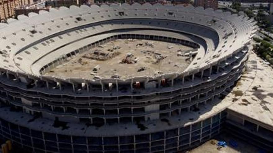 Esqueleto del futuro estadio del Valencia.