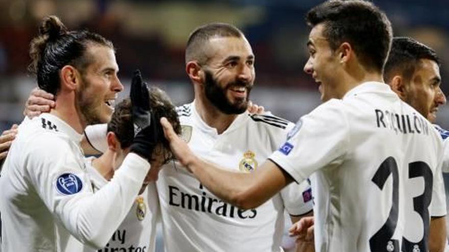 Bale celebra el seu gol, el quart de la nit.