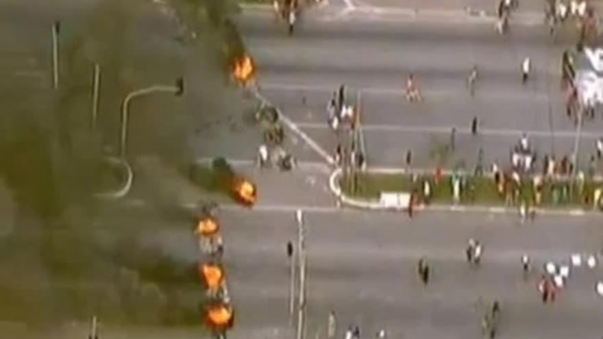 Batalla campal en las calles de Sao Paulo