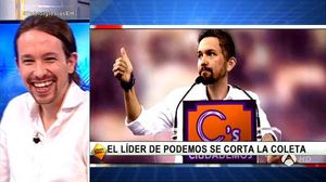 Pablo Iglesias va assistir, divertit, a la broma de tallar-li la cua, a ’El hormiguero’ d’Antena 3.