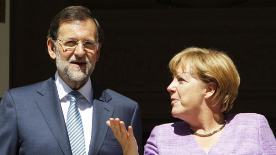 Mariano Rajoy y Angela Merkel en Moncloa.