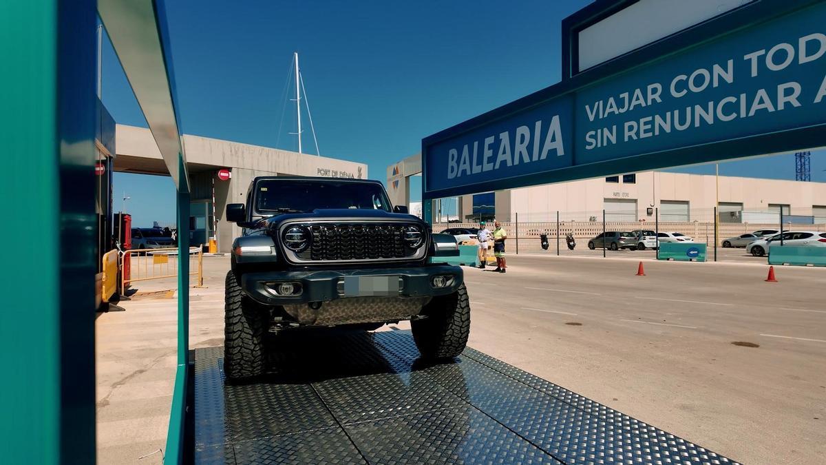 La instalación de Baleària permite visualizar cuánto equipaje puede acompañarte cuando viajas con tu propio coche