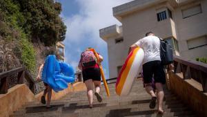 Foto de archivo de turistas en Catalunya