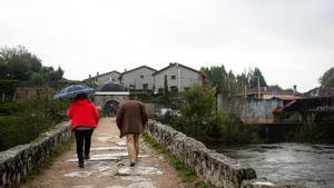 Aumento del río Tea en Ponteareas, Pontevedra, Galicia.