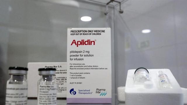 Caja del medicamento Aplidin, de la empresa biotecnológica Pharmamar