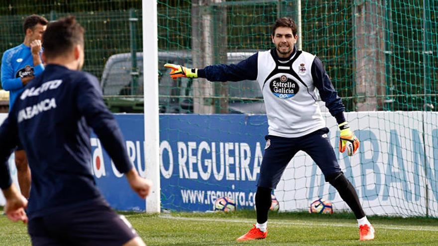 Germán Lux, en un entrenamiento en Abegondo.