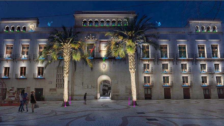 Elche iluminará la fachada del Ayuntamiento y la torre de Calendura y Calendureta