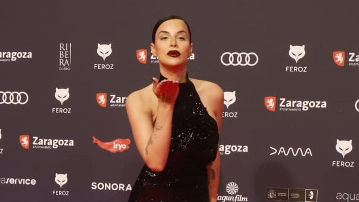 La actriz Carmen Jedet, este sábado en la alfombra roja de los Feroz.