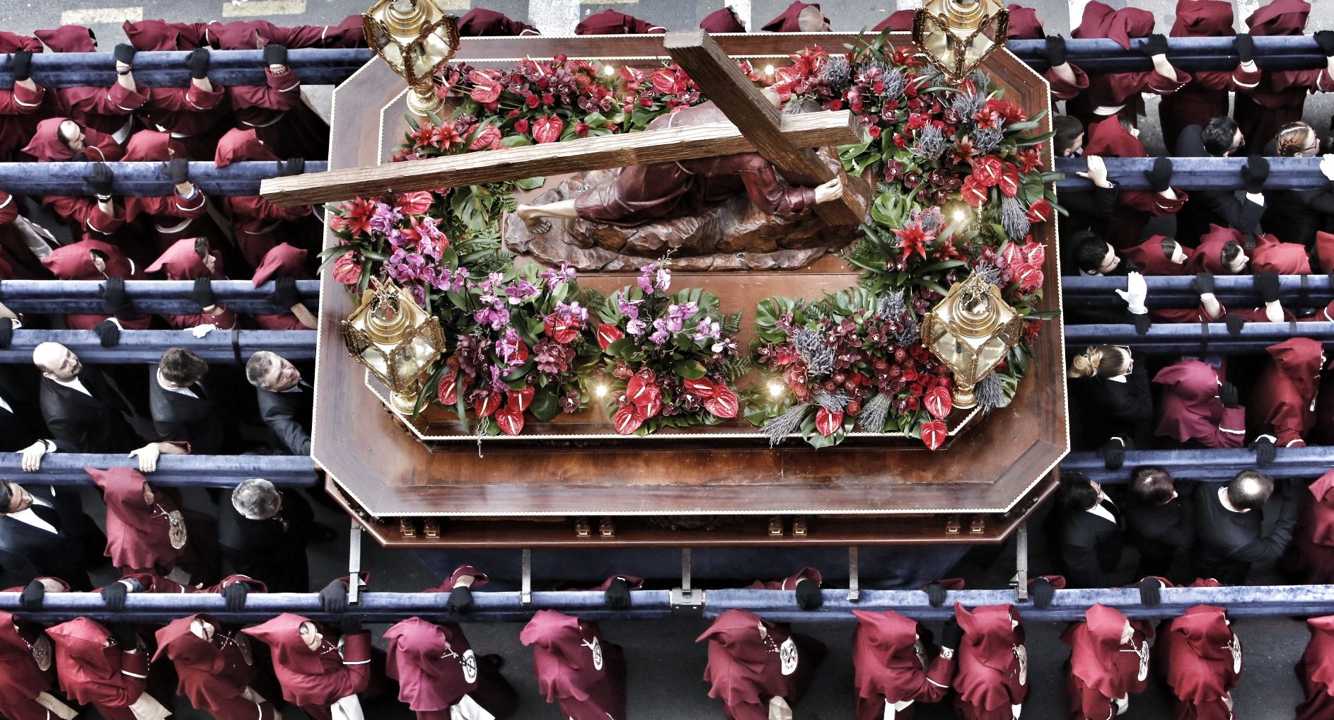 El Cristo de la Caída en la procesión de 2018, la última que ha celebrado la hermandad