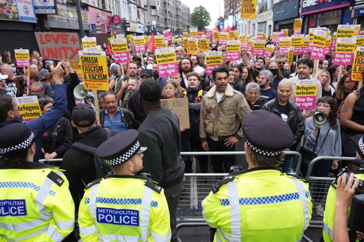 Multitudinaria manifestación antirracistas en Walthamstow, Londres