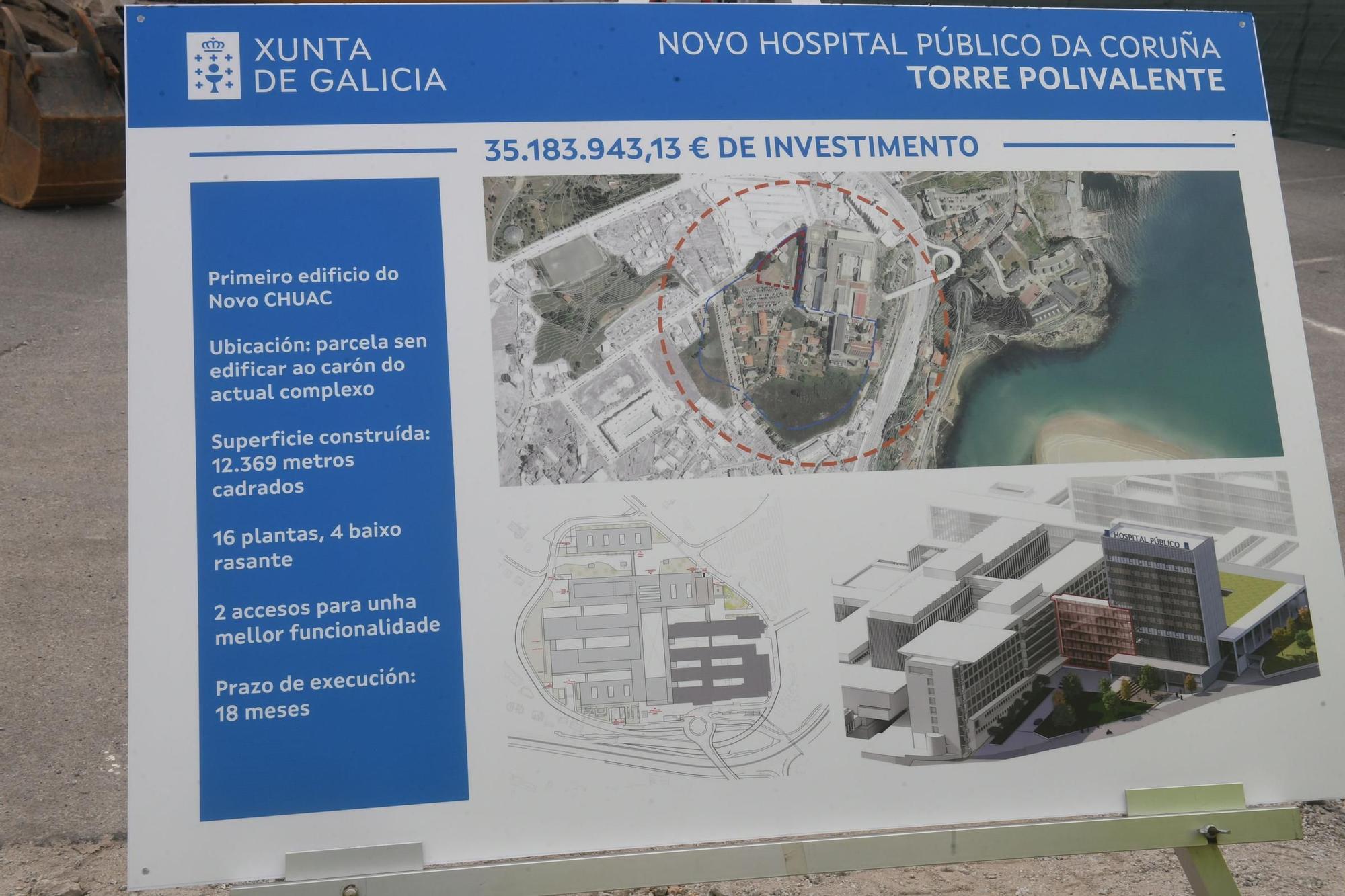 Comienzan las obras de la Torre Polivalente del Complejo Hospitalario Universitario de A Coruña