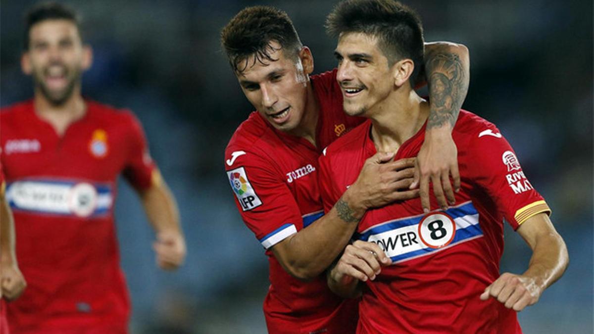 Gerard Moreno celebra su gol ante la Real Sociedad