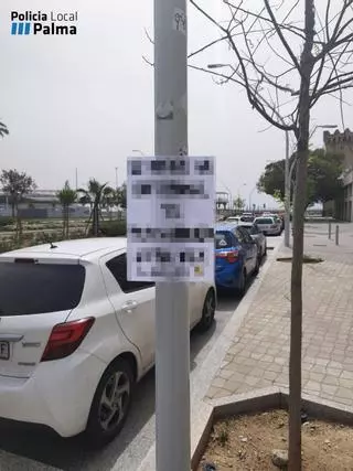 Denunciado por colocar carteles con frases románticas en las farolas de Palma