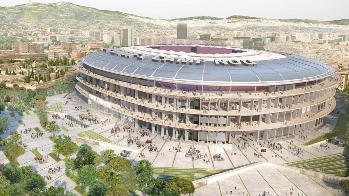 Una imagen de la maqueta del futuro nuevo Camp Nou.