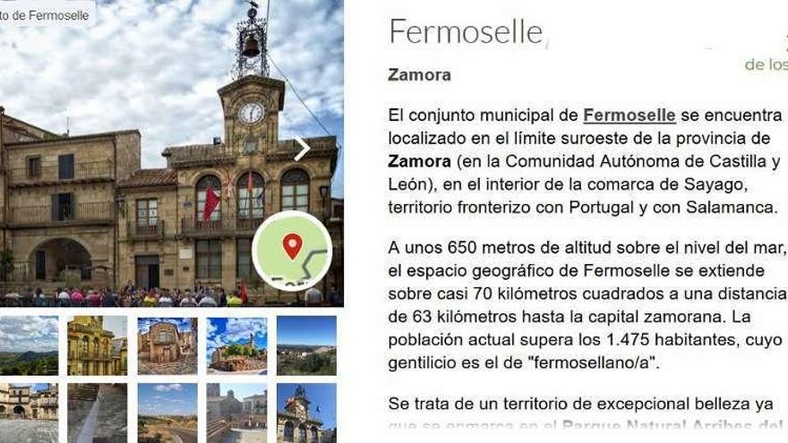 Ficha turística sobre Fermoselle que se puede consultar dentro del portal especializado.