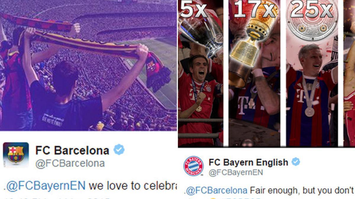 Pique sano entre FC Barcelona y Bayern en Twitter