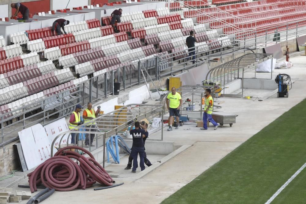 Obres a gol nord i a preferent de l'estadi de Montilivi